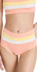 Portia Womens Bottom Space High Striped L Waist Separates Swim