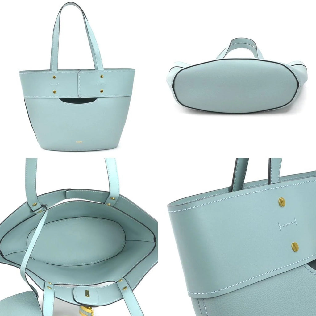Chloé New) Blue Women's Shoulder (Like Pre-Owned Chloe Leather Bag Light