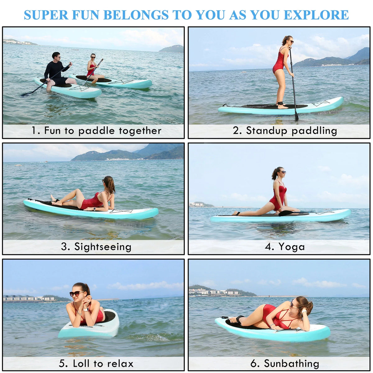 Board Blue Accessories, Up Paddle with Ancheer Inflatable Stand Lake iSUP