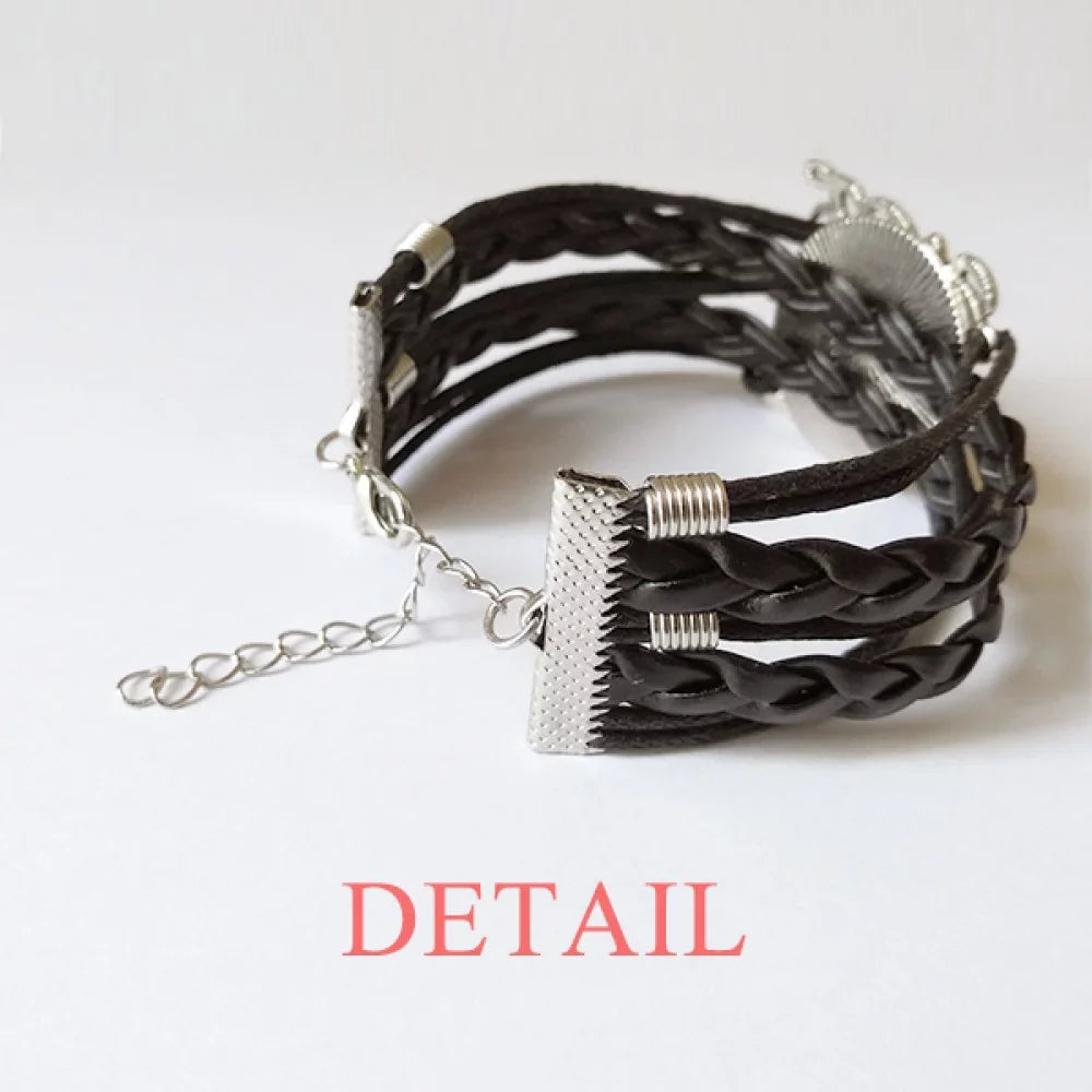 Chinese Aquamarine Wristband Style Leather Verlion Watercolor Rope Knitting Accessory Love Twisted Bracelet