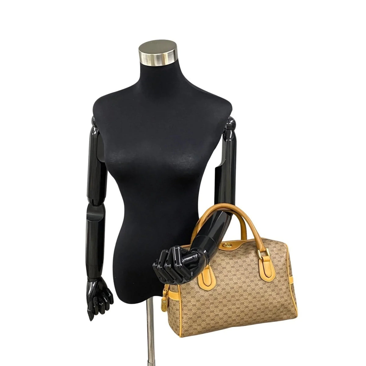 Boston Shoulder 574-5 2way Camel Gucci Pre-Owned Vintage GUCCI Mini Bag Old Micro Leather GG (Good) Handbag