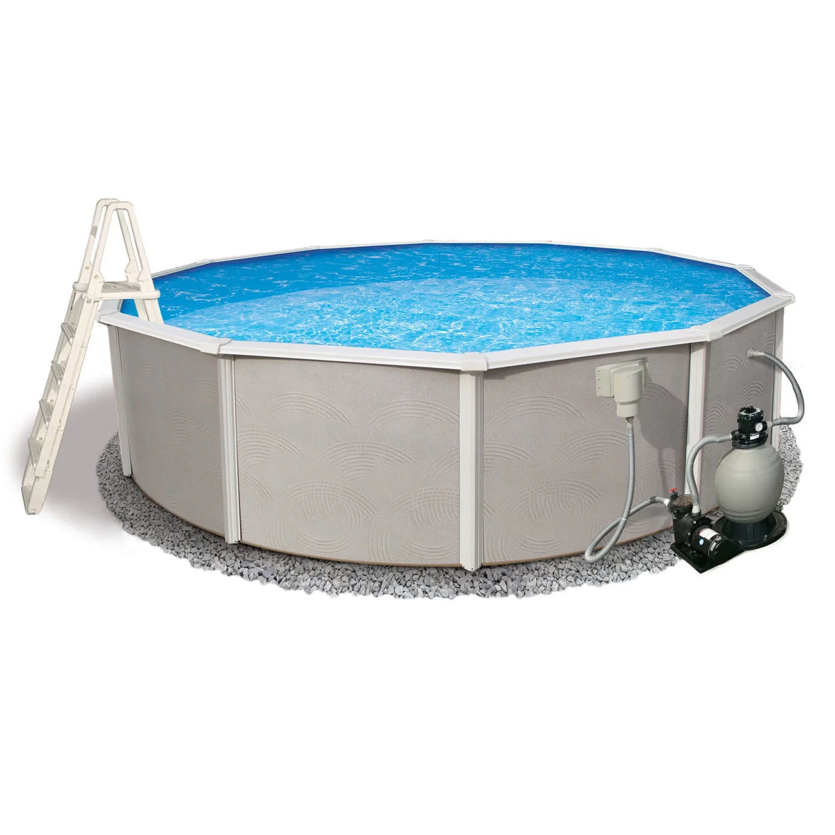 Swimming Wall 52-in Belize Deep Round Package Top Metal 27-ft Rail Pool 6-in