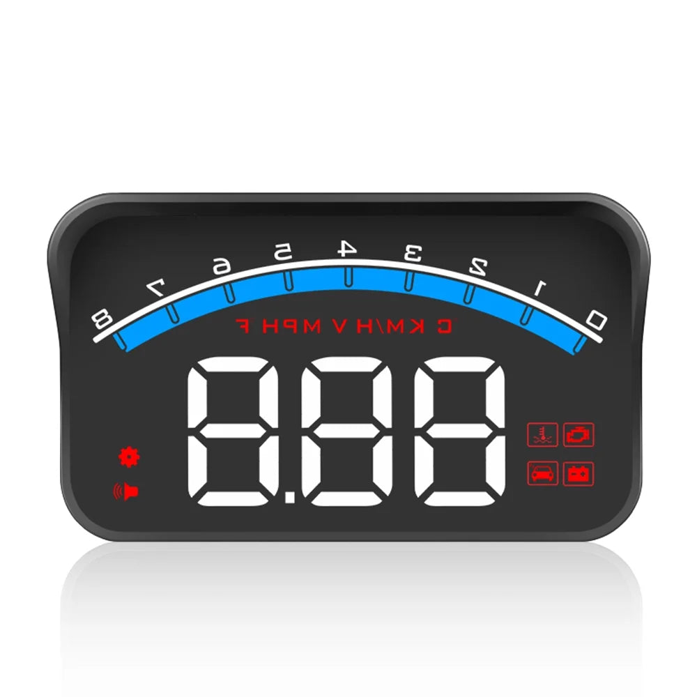 3.5" Car Display Tachometer Head HUD Projector Truck Display LED Temperature/Voltage RV II Speed/Water Carevas ODB Universal Up SUV M6S Speedometer Auto