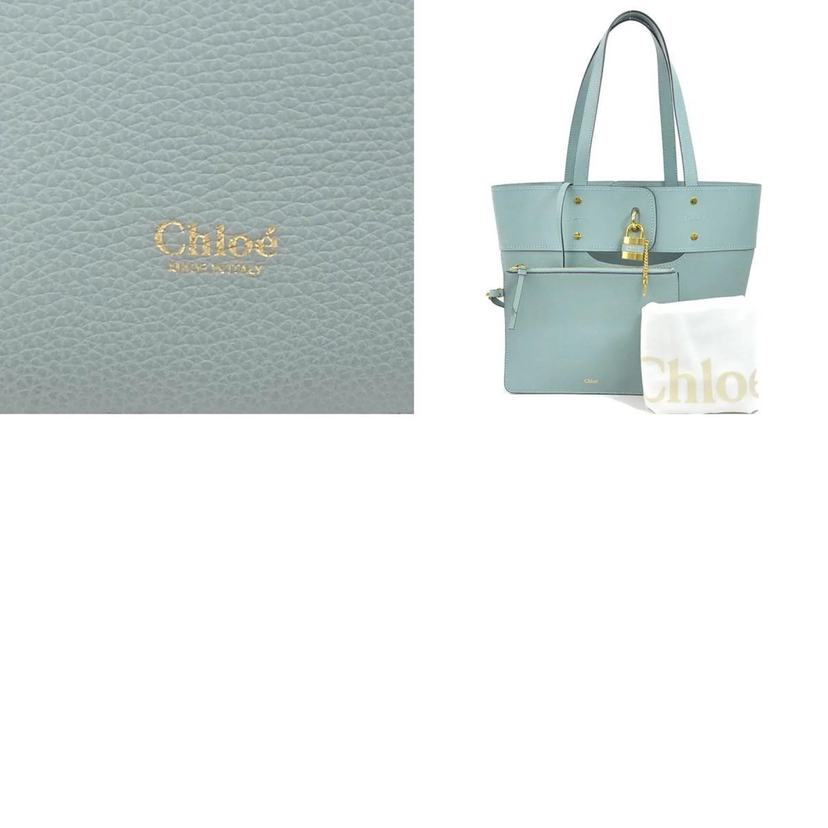 Chloé New) Blue Women's Shoulder (Like Pre-Owned Chloe Leather Bag Light