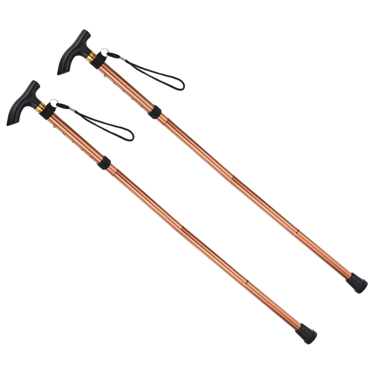 Poles Trekking 2Pack Telescopic Collapsible Hiking Alloy Pole Uxcell Brown, Aluminum