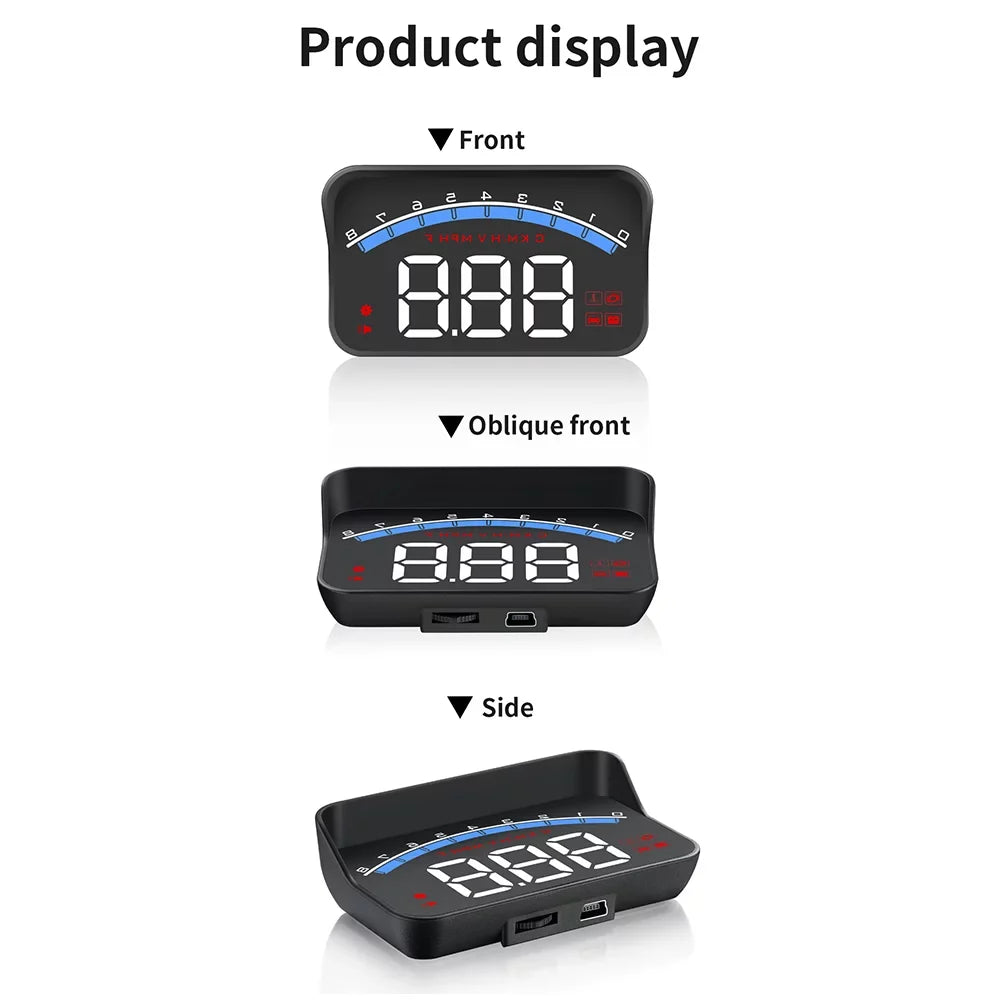 3.5" Car Display Tachometer Head HUD Projector Truck Display LED Temperature/Voltage RV II Speed/Water Carevas ODB Universal Up SUV M6S Speedometer Auto