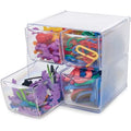 Compartments, Drawers, Clear Deflecto-1PK 4 6, Plastic, 7.2 X X Cube Organizer, Stackable 6 4