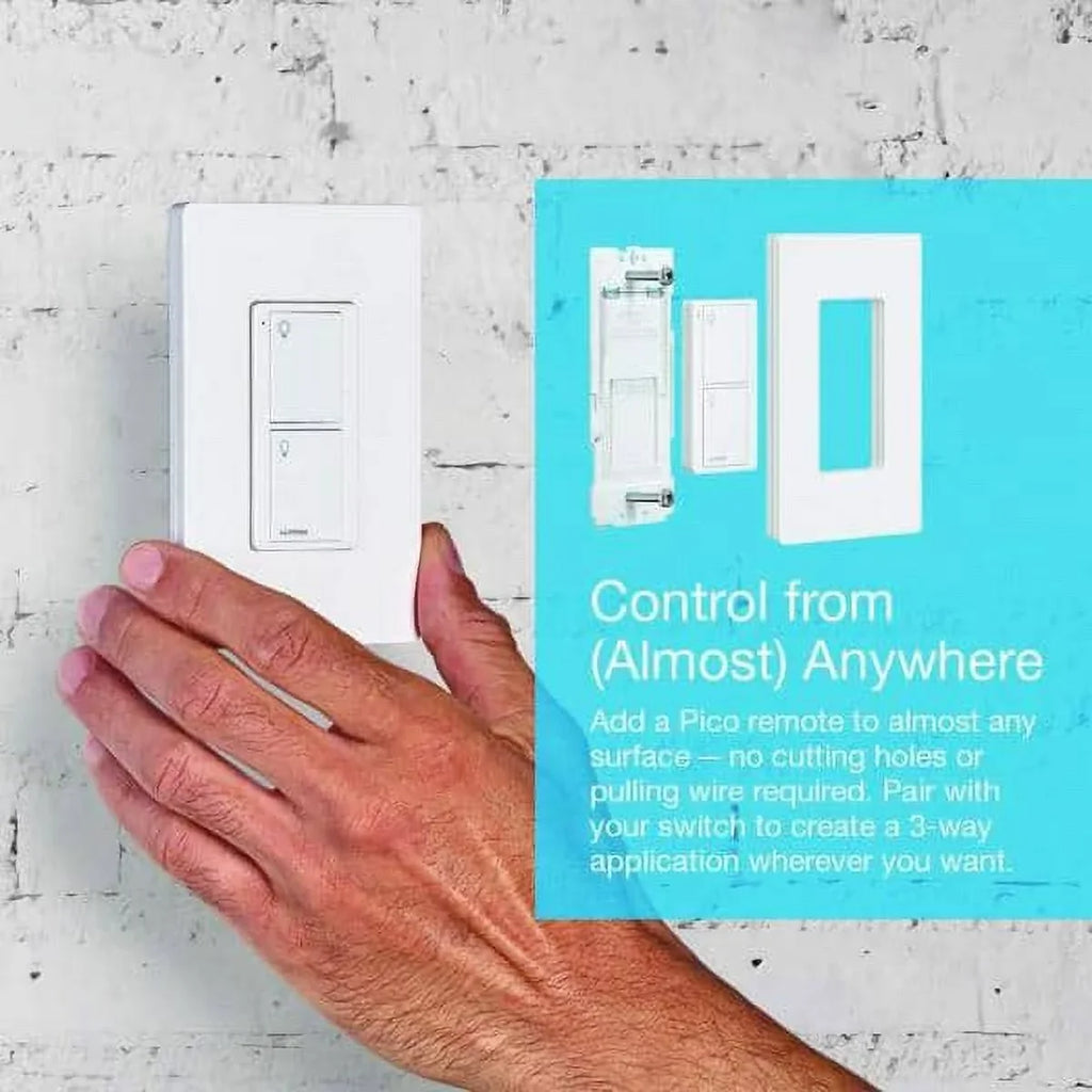 Switch for Switching Smart Remote | PJ2-2B-GWH-L01 On/Off Wallplate Home Bracket Pico | Caseta with White Lutron