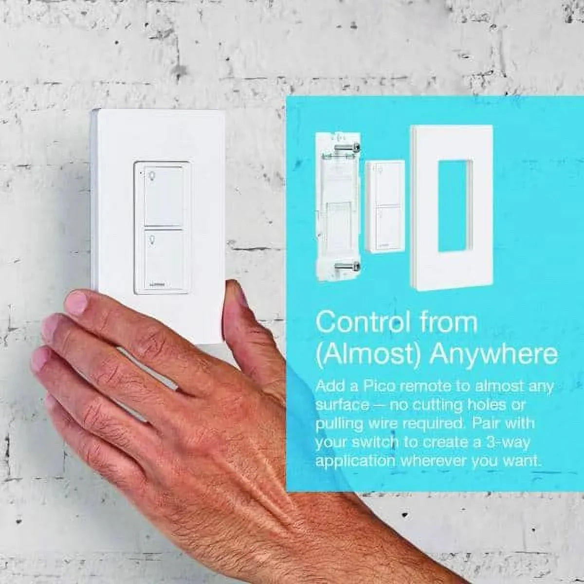 Switch for Switching Smart Remote | PJ2-2B-GWH-L01 On/Off Wallplate Home Bracket Pico | Caseta with White Lutron