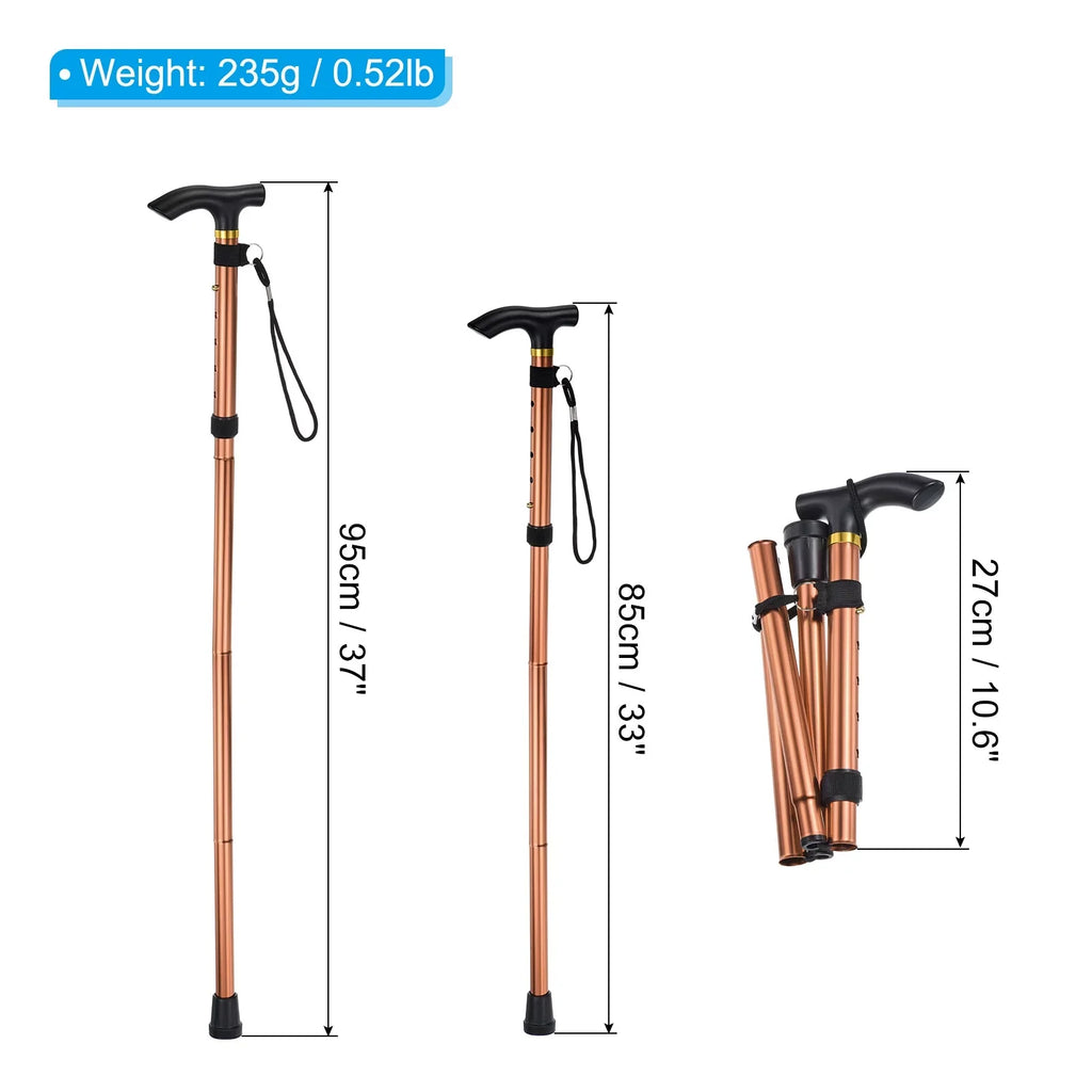 Poles Trekking 2Pack Telescopic Collapsible Hiking Alloy Pole Uxcell Brown, Aluminum