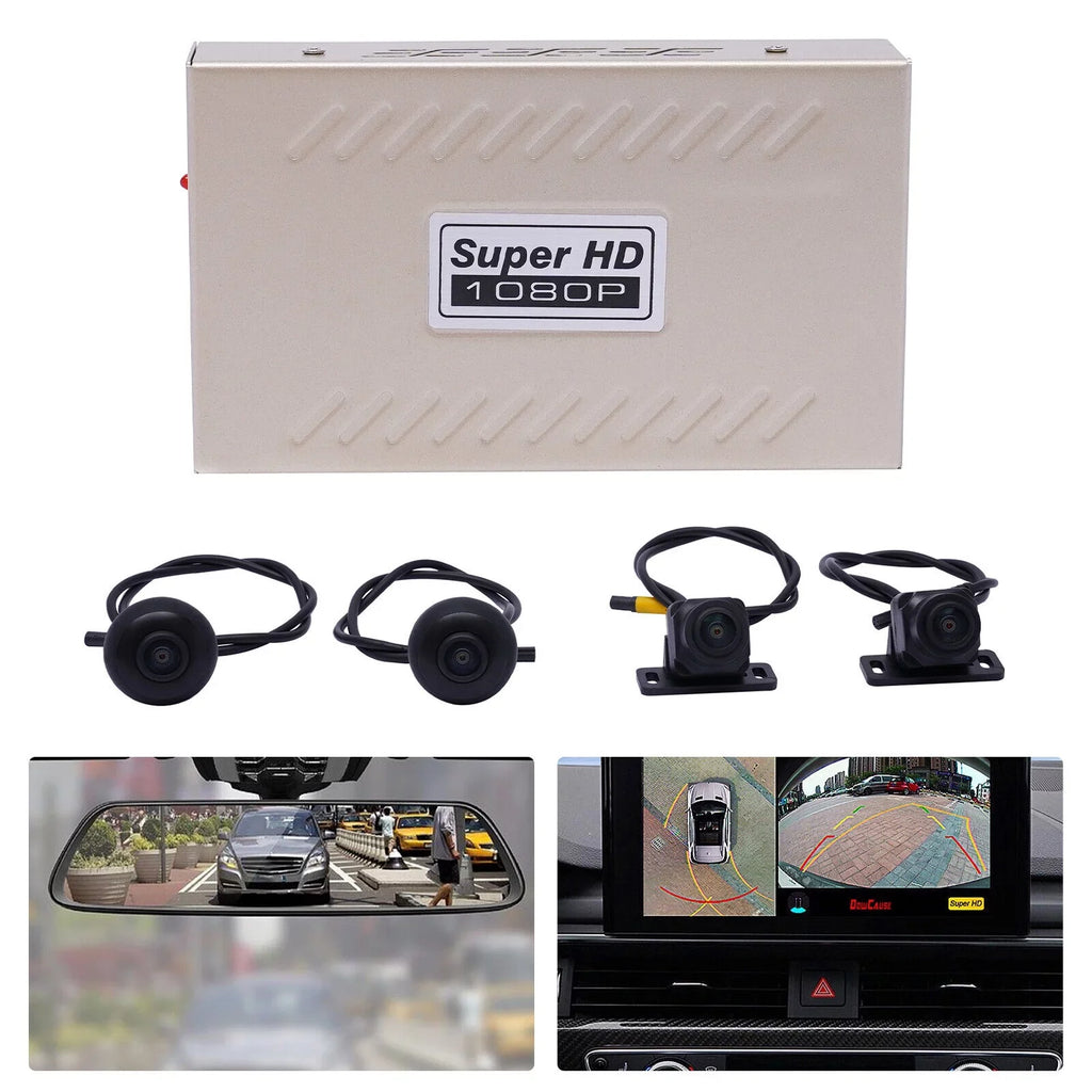 1080P Car Seamless Bird DVR System 4-camera Kits Panoramic 360° Miumaeov Recording View