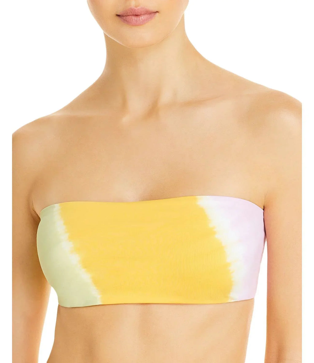 Space X-Small Tops, Women's Bikini Wave Beach Bandeau L Yellow,