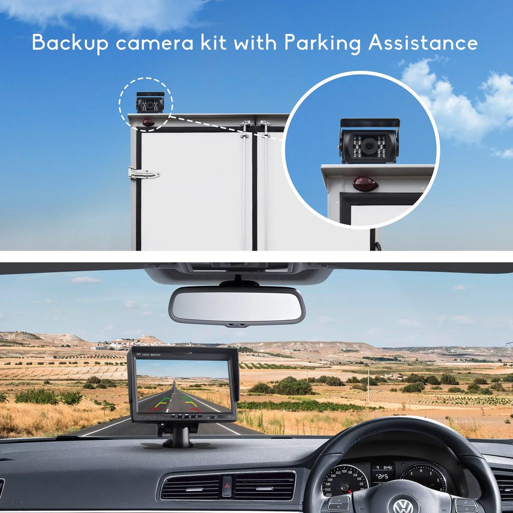 Camera Car for Camera Backup Vehicles Kit, Trucks IR Cars Night Van Vision 7'' Toguard Large Reversing with