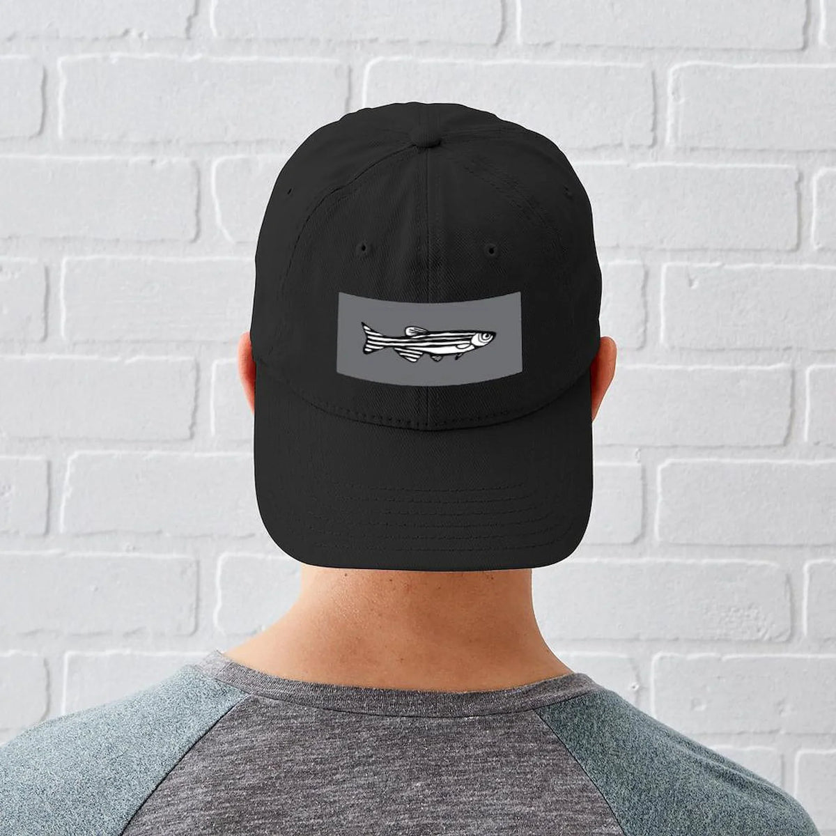Cap - Adjustable Zebrafish Canvas Hat Black Black CafePress - Cotton Printed Baseball