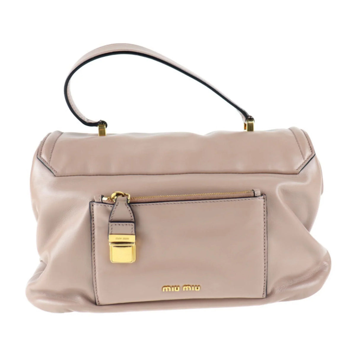 handbag (Good) leather Miu RN1079 Pre-Owned CAMMEO Miu 2WAY MIUMIU beige pink