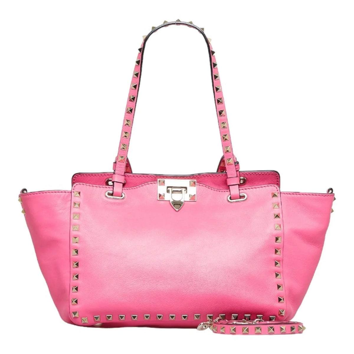 leather handbag (Good) ladies Valentino VALENTINO pink Rockstud bag shoulder Pre-Owned