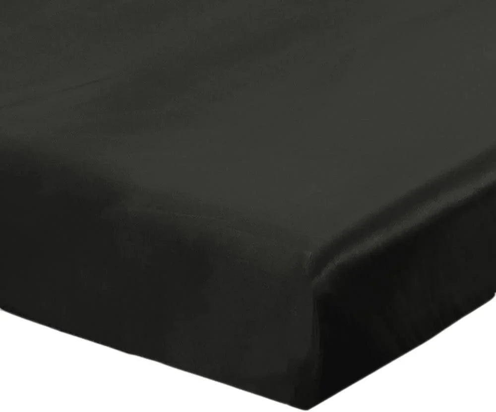 Queen, Sheet Momme Silk Mulberry Luxury Seamless, HAOFEI Fitted 19 Black