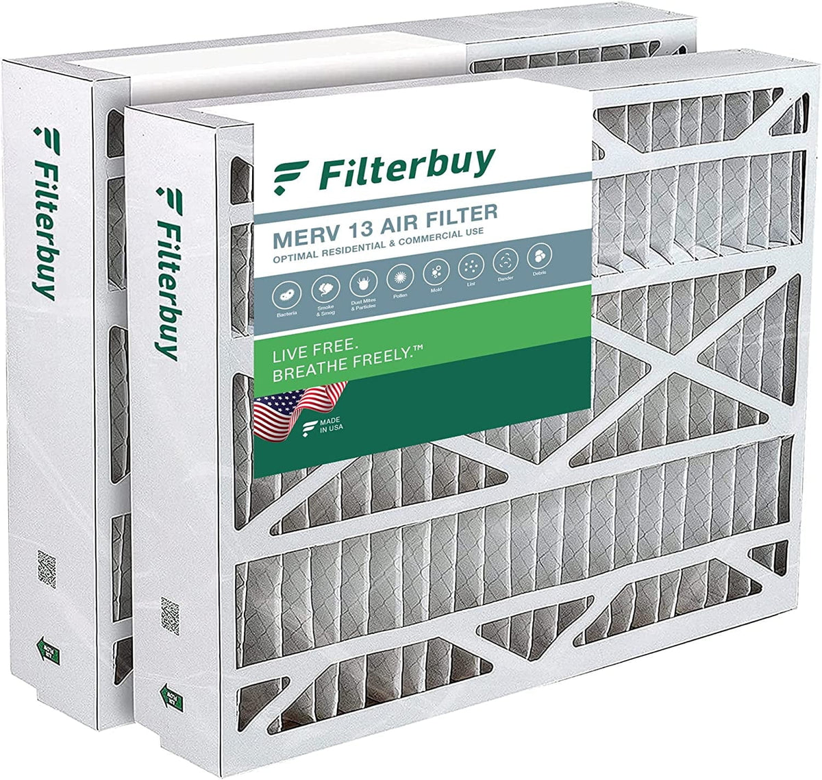 MERV 13 Pleated Air 20x25.25x3.5 102/2120 AC Space-Gard Filters Furnace Filterbuy (2-Pack) HVAC for Aprilaire