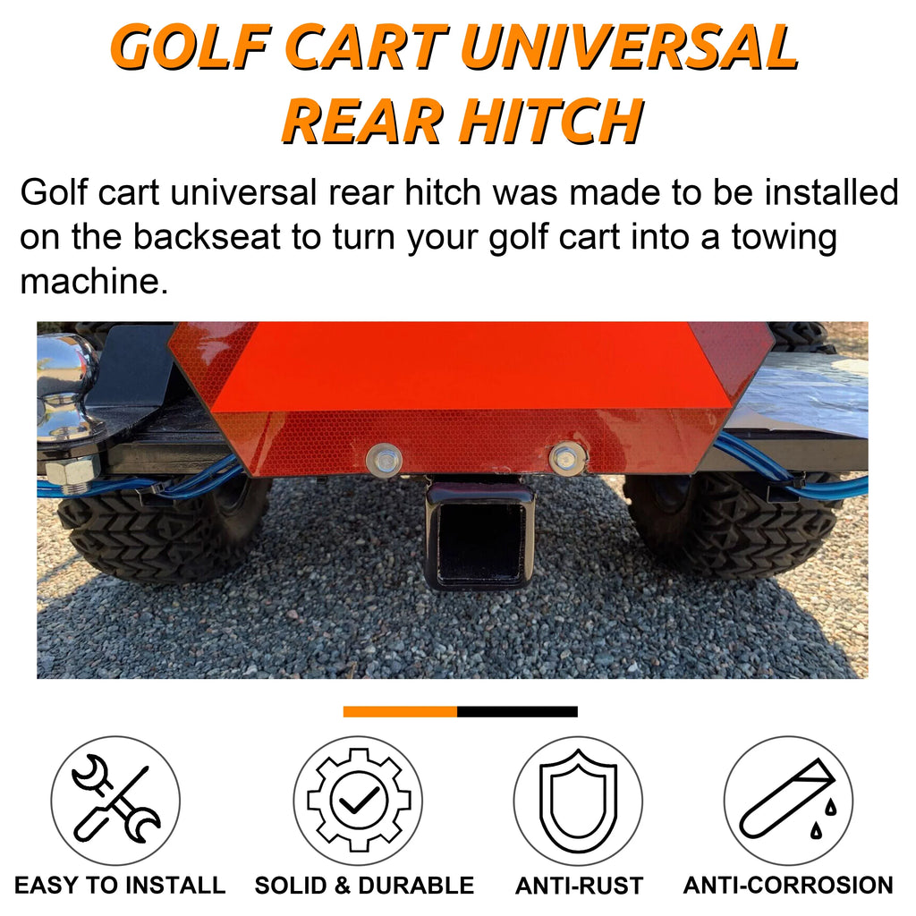 Universal 2" Cart Rear Seat Trailer Club Car Rear Kit Hitch Receiver Receiver Trailer Hitch EZGO Yamaha Receiver Golf Hitch