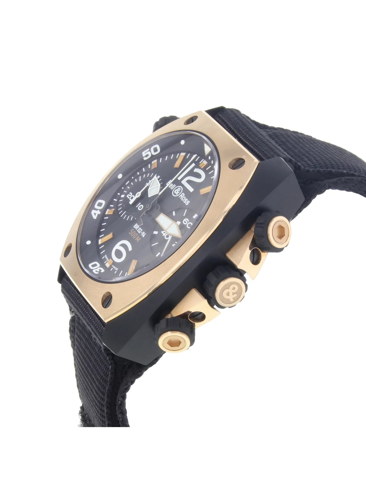 Ross Matte BR02-CHR-BICOLOR Automatic PVD Steel Marine Mens Black Watch & Bell
