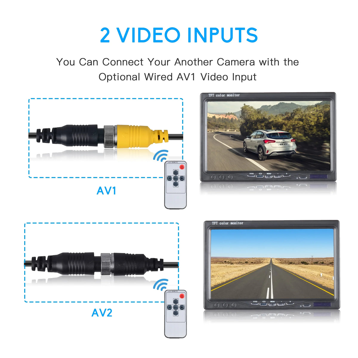 Camera Car for Camera Backup Vehicles Kit, Trucks IR Cars Night Van Vision 7'' Toguard Large Reversing with