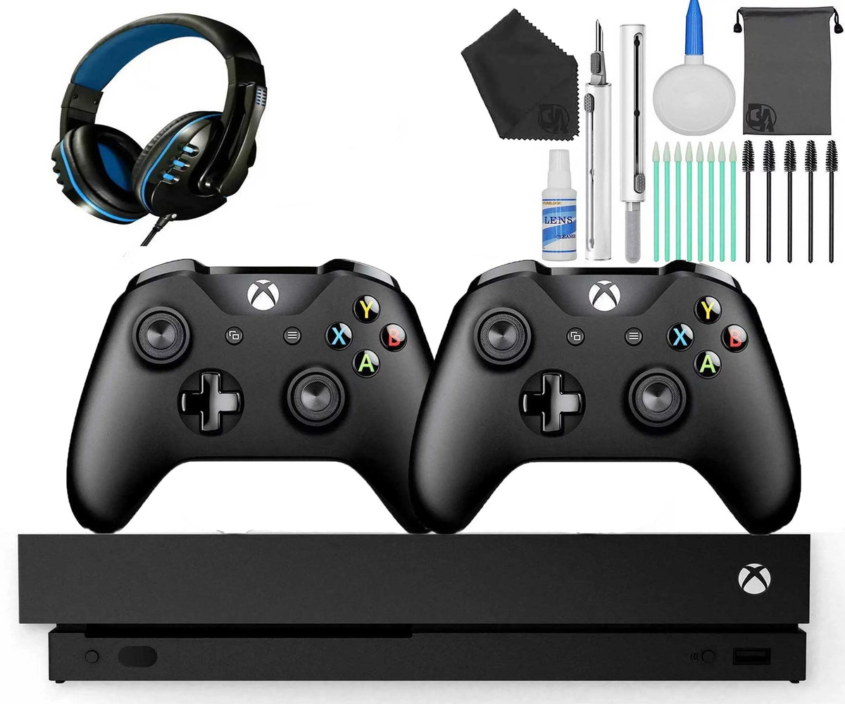 1TB Microsoft Console with X Cleaning Gaming Controller 2 Headset Kit Black Xbox One
