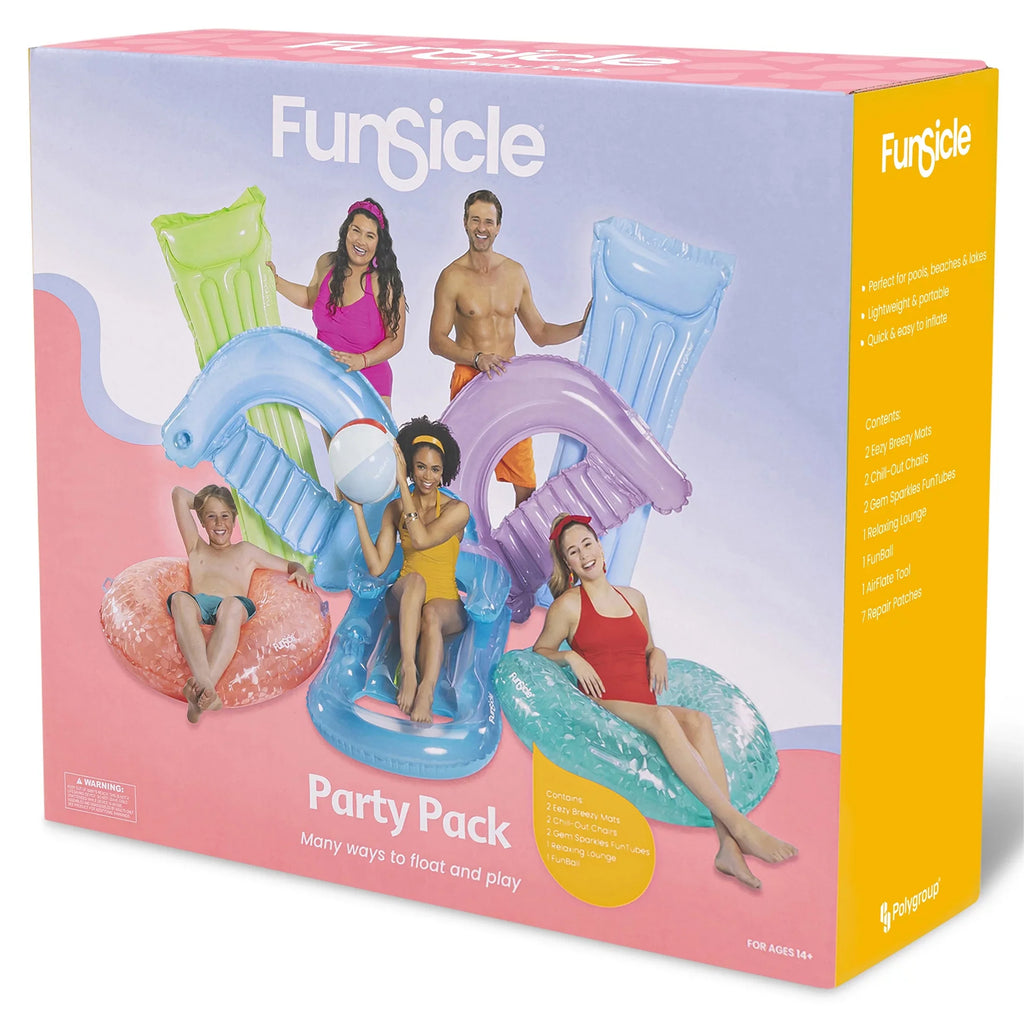Colors Funsicle Pool Toy Tubes Pack, Vary, Lounges, Pack Adults & Party Floats, 8 &