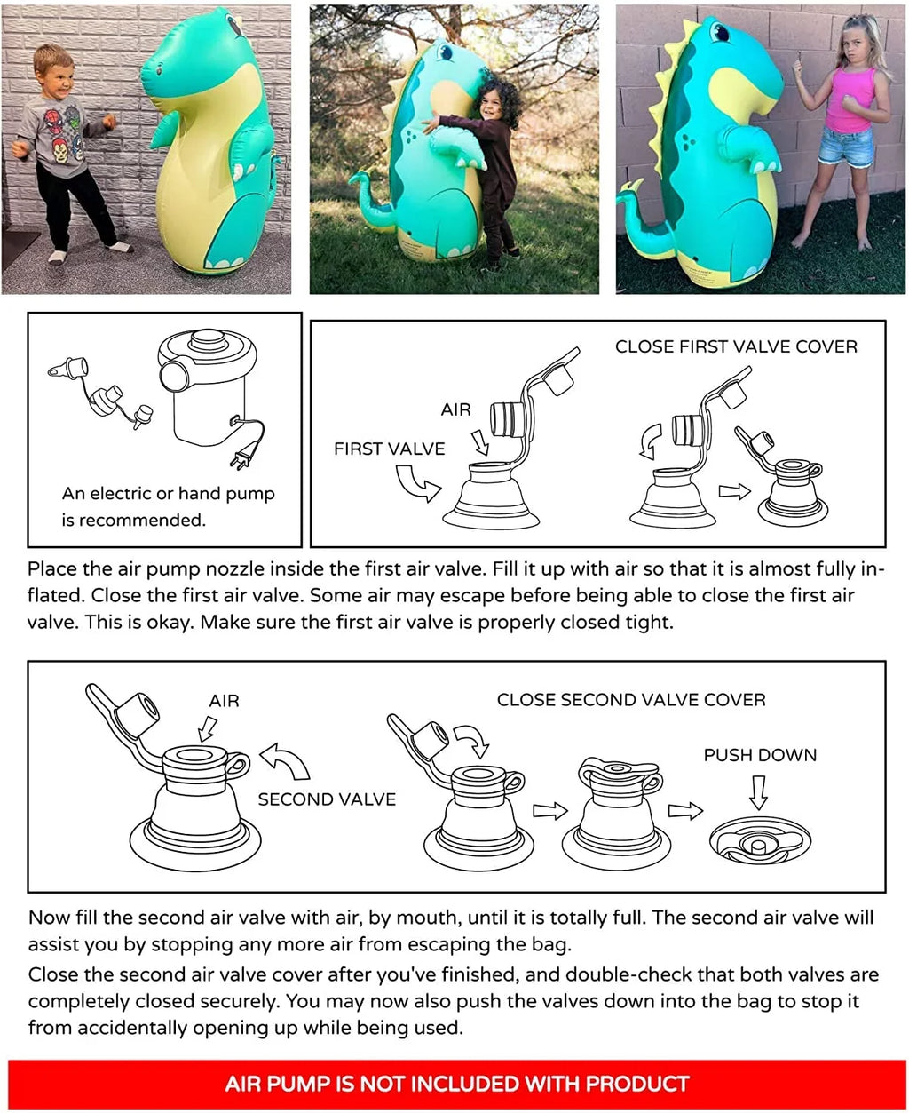 Dudes) Sand Stegosaurus Dinosaur Green inches -Kids |Filled (Inflatable Bag 47 Punching with