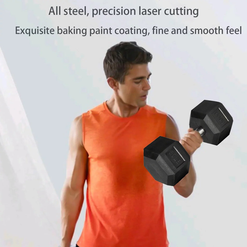 Barbell Dumbbell Pair Rubber 1 Dumbbell Heavy Handles 1 Metal of ATIXEL with Hex of Set