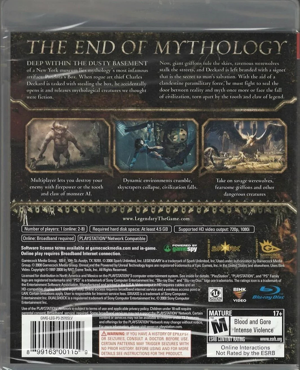 Version) Legendary: Box New PS3 (Brand The Factory Playstation 3 Sealed US