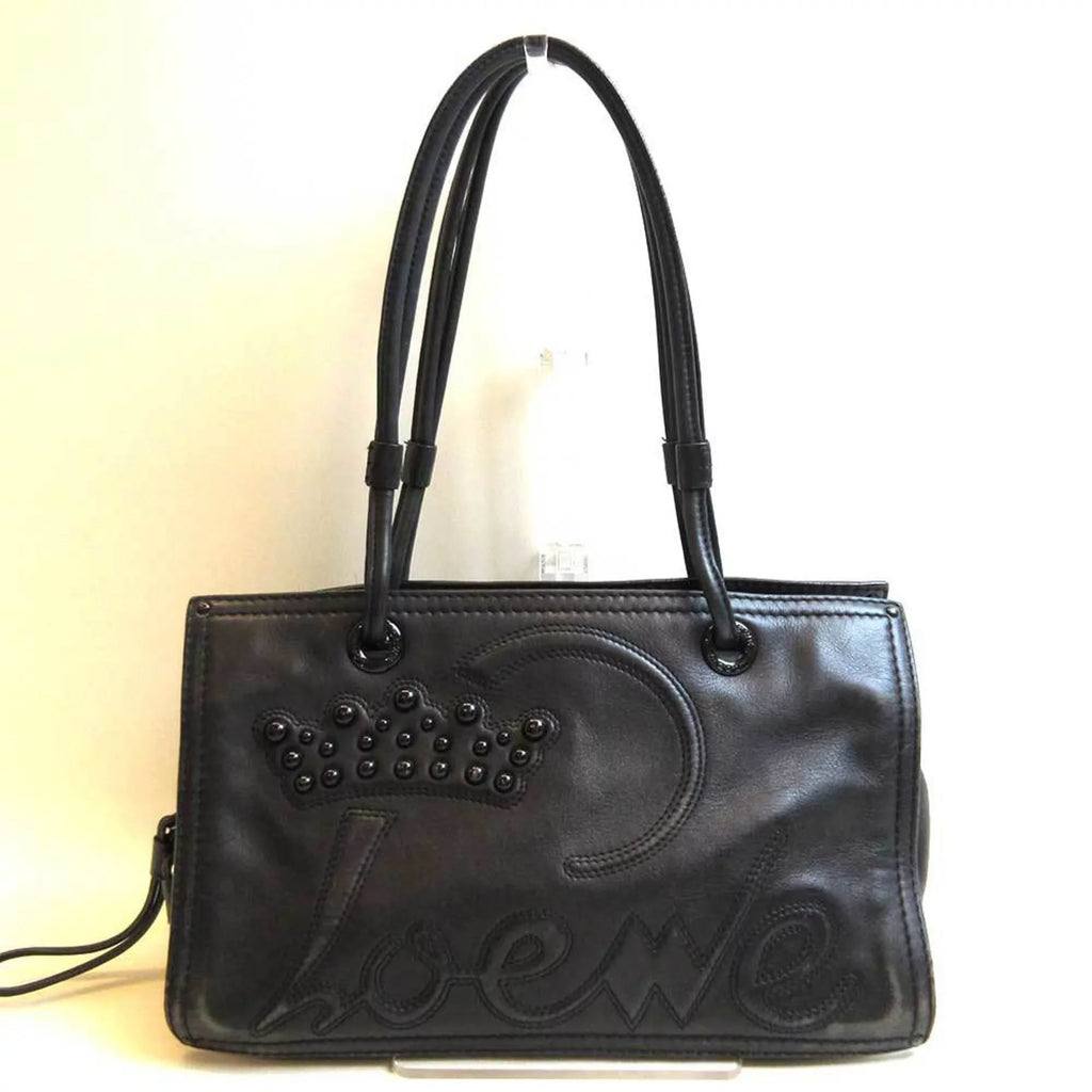 Shopper Bag Semi-shoulder Tote Women's Loewe Pre-Owned (Good) Leather Black