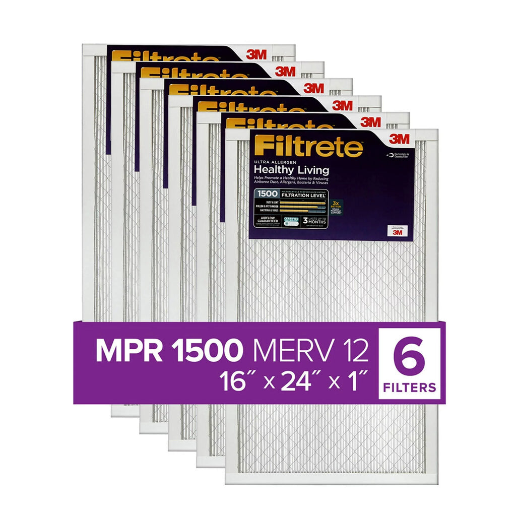 16x24x1, dimensions 15.81 (exact MPR Filter, AC 23.81 Healthy x Living Filtrete x Allergen, 6-Pack Air 0.78) Furnace 1500, Ultra