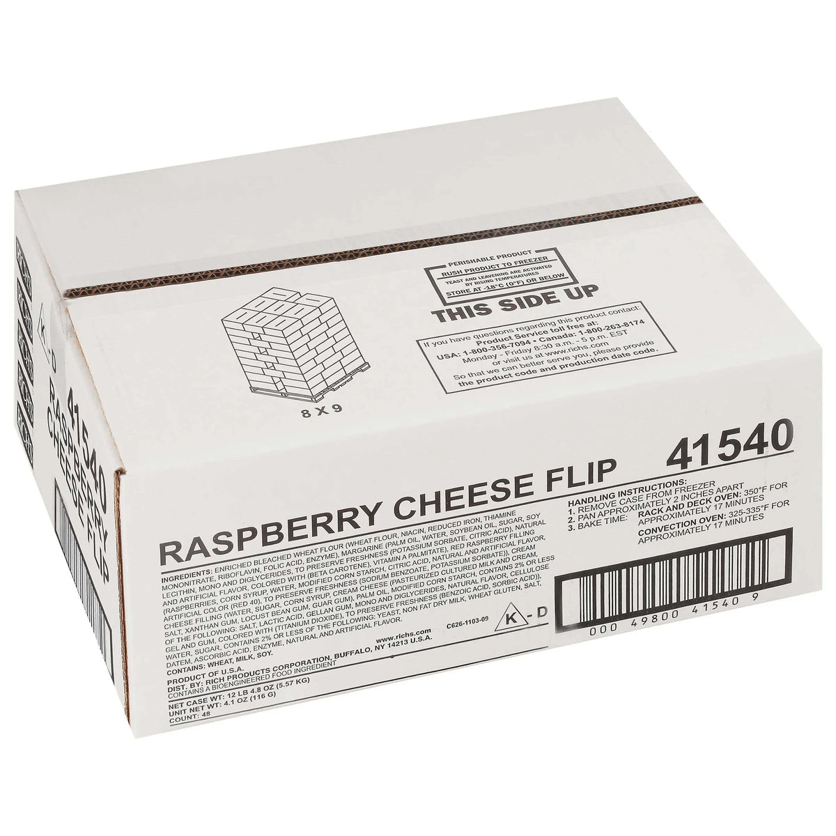 Rich's Preproofed Products OF Croissant Cheese Raspberry 4.1oz 48) (PACK Dough