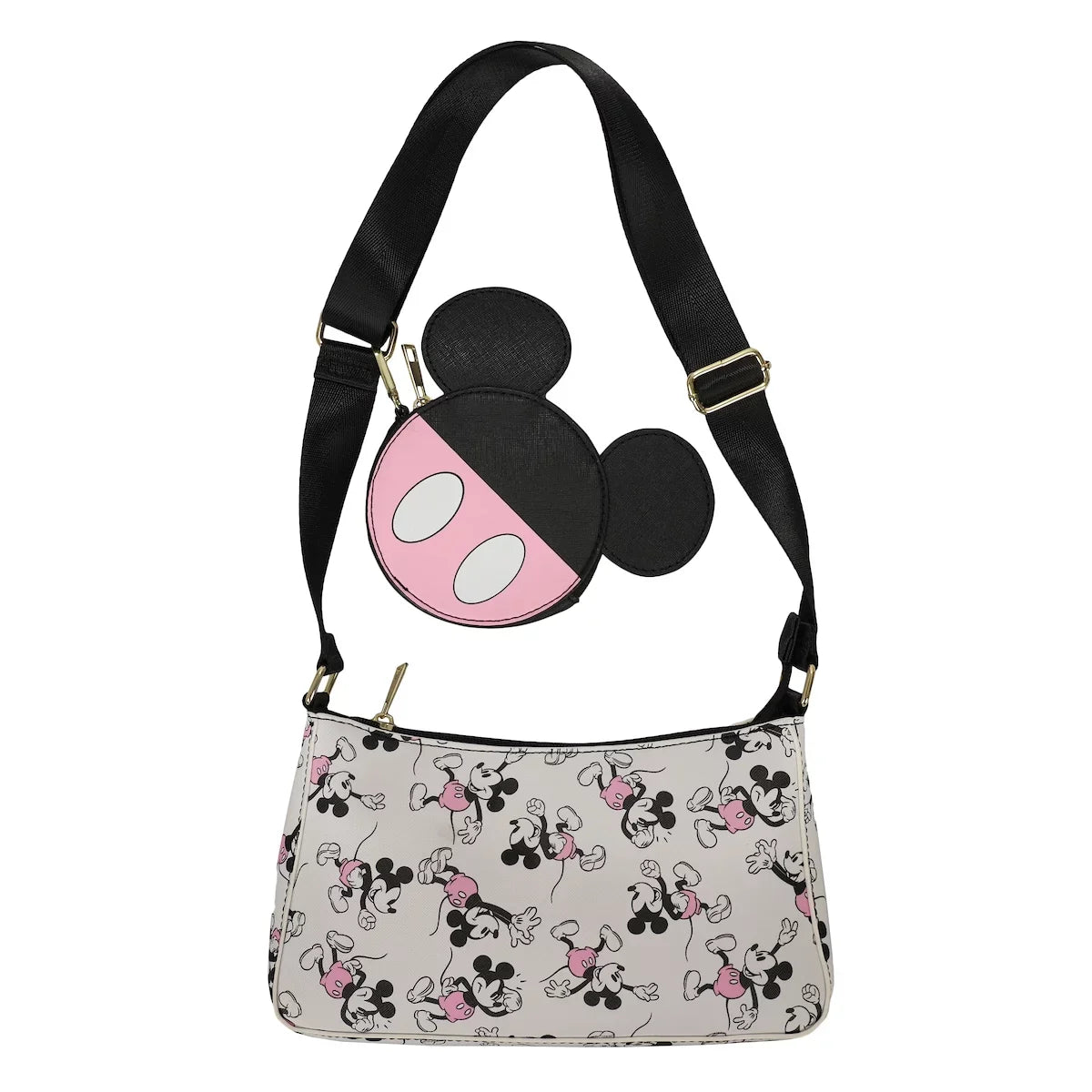 Mickey Women's Removable Handbag White Purse Coin Mouse Disney With