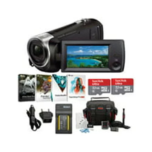 Li-ion Two Battery Bundle with Sony Handycam HDR-CX405 32GB Cards Camcorder and