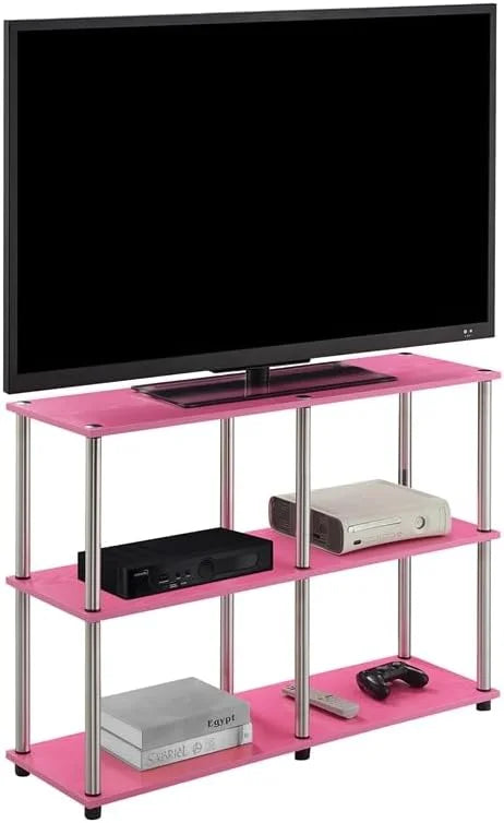 Console Finish in No-Tools Shelves Table Wood with Pink