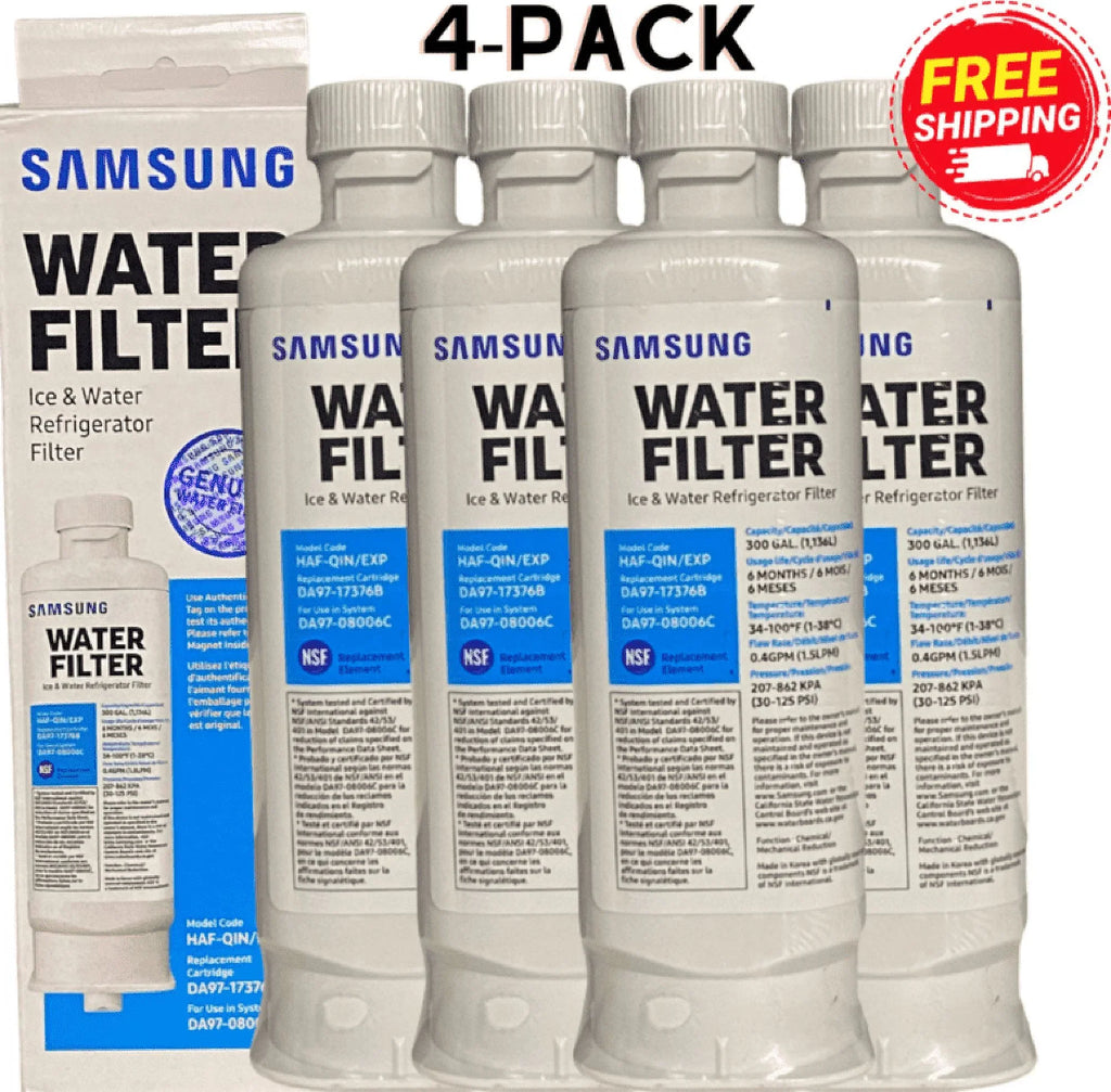 HAF-QIN/EXP 4-Pack Water Replacement for Filter New, Refrigerator Sealed DA97-17376B