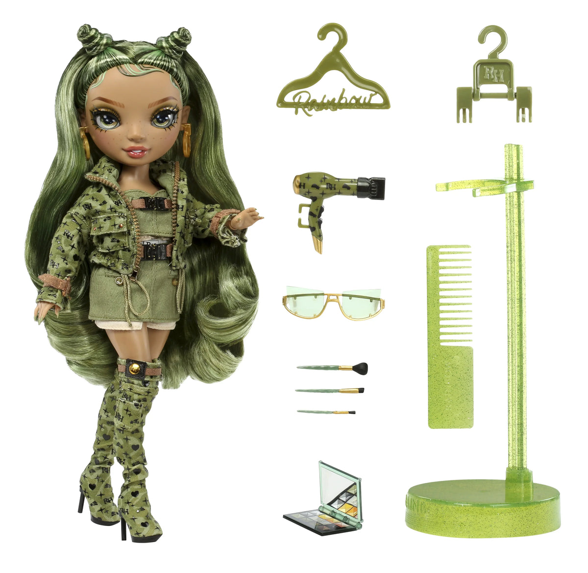 Fashion Olivia, Kids Green Collectors Gift & Doll, Accessories. High Old and 10+ 4-12 Outfit Camo Rainbow Colorful Years Play