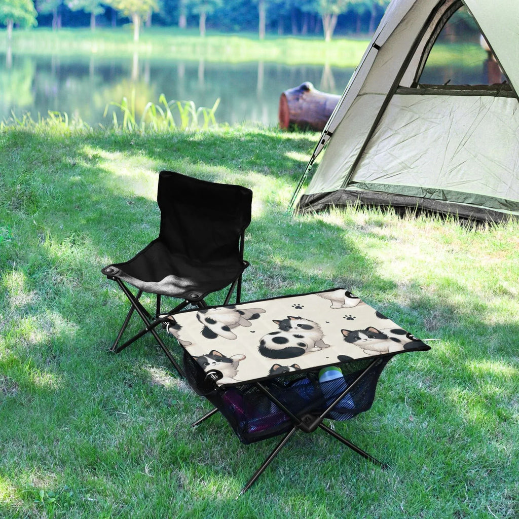BBQ Cute Picnic Compact Folding Storage Beach Fishing Table Camping Table Table Footprint Outdoor for Portable Cat Bag Travel with