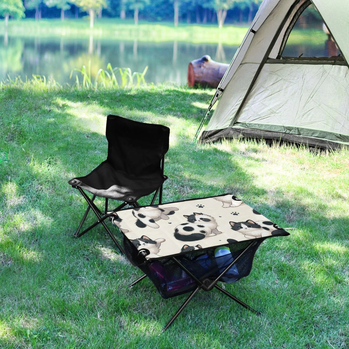 BBQ Cute Picnic Compact Folding Storage Beach Fishing Table Camping Table Table Footprint Outdoor for Portable Cat Bag Travel with