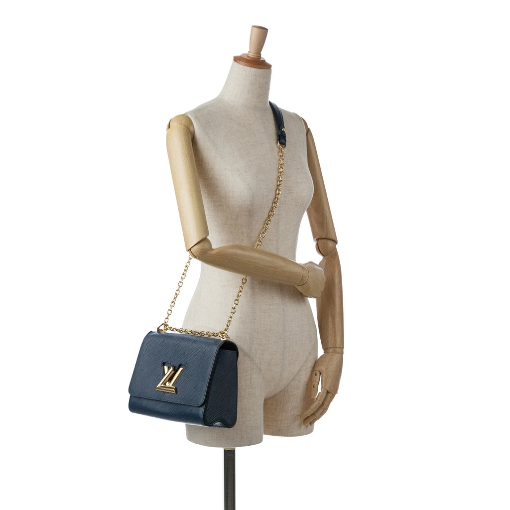 Crossbody (Good) Authenticated Epi Bag Louis Pre-Owned MM Vuitton Leather Twist Blue Unisex