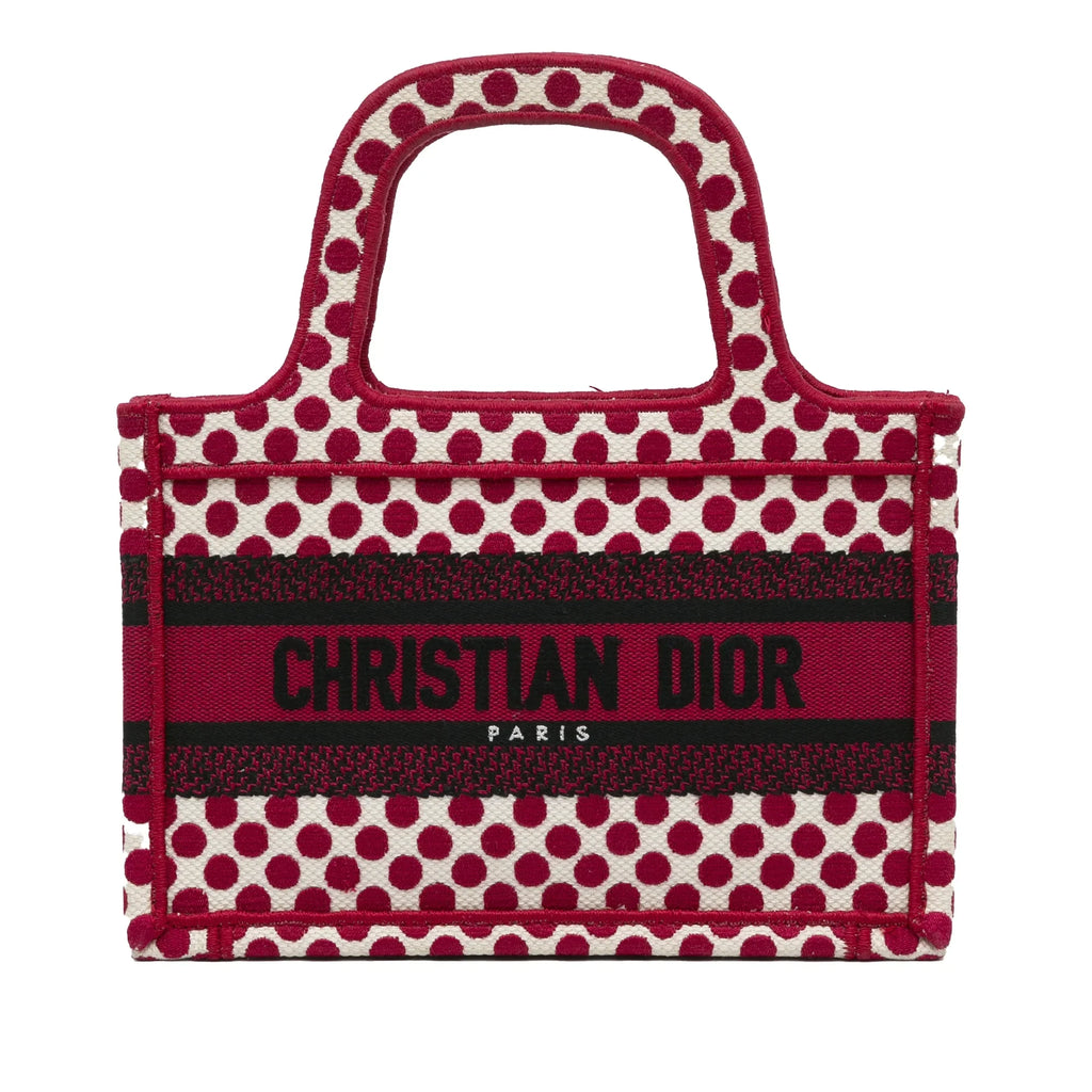 Fabric Tote Dioramour Pre-Owned Bag Red Dior Unisex Canvas Authenticated (Good) Tote Mini Book