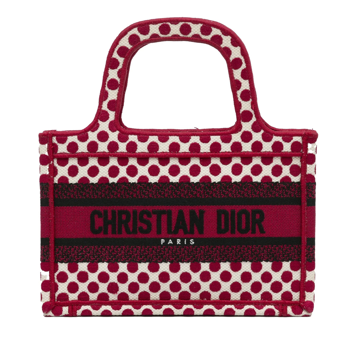 Fabric Tote Dioramour Pre-Owned Bag Red Dior Unisex Canvas Authenticated (Good) Tote Mini Book
