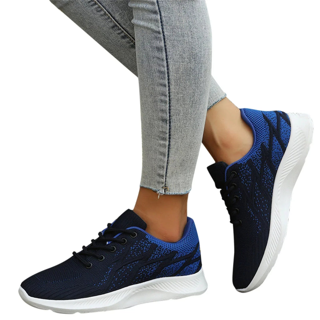 Sneakers Comfortable Sneakers Women 1/2 Pattern Lace and Cross Colorblock Size Autumn AdBFJAF Mesh 11 Breathable Women Shoes Up Fashion Summer and