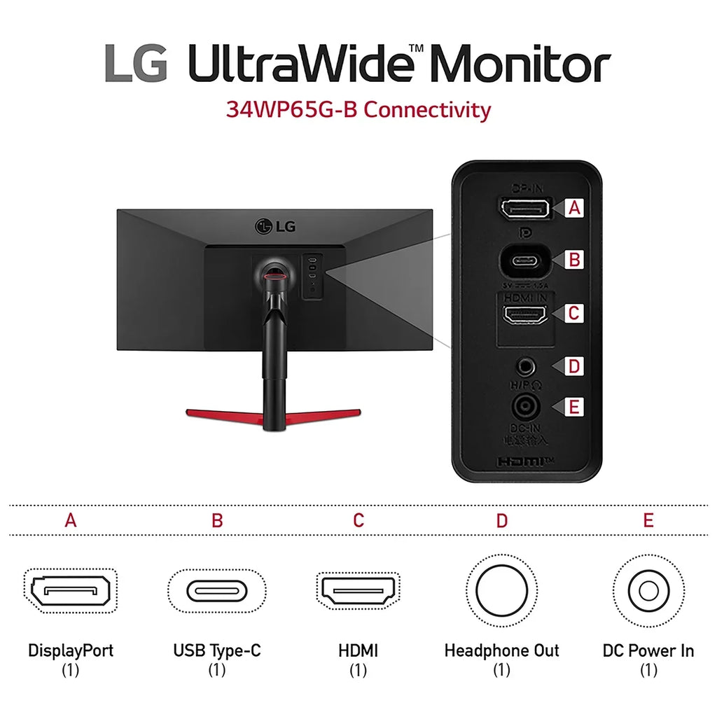 FreeSync 34WP65G-B with USB - LG FHD UltraWide HDR C Class 34" Type Monitor