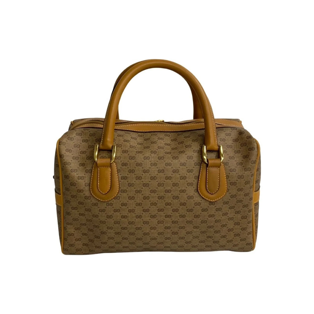 Boston Shoulder 574-5 2way Camel Gucci Pre-Owned Vintage GUCCI Mini Bag Old Micro Leather GG (Good) Handbag