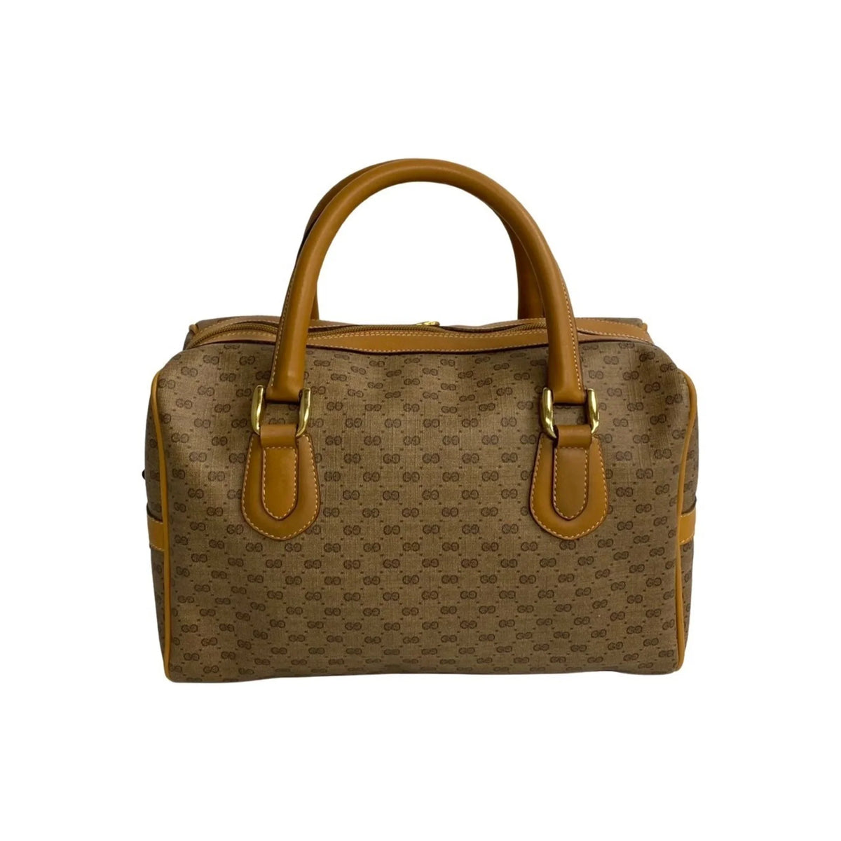 Boston Shoulder 574-5 2way Camel Gucci Pre-Owned Vintage GUCCI Mini Bag Old Micro Leather GG (Good) Handbag