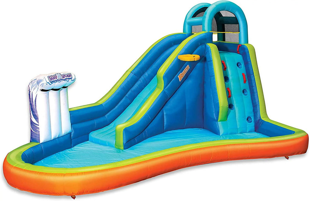 N with - - Giant Inflatable High) Wave Basketball (14 Splash in Heavy Kids Long 8 Built by - Pool Adventure Slide Duty Feet Blower Park Feet Huge and Hoop Water Sprinkler Outdoor Surf Included