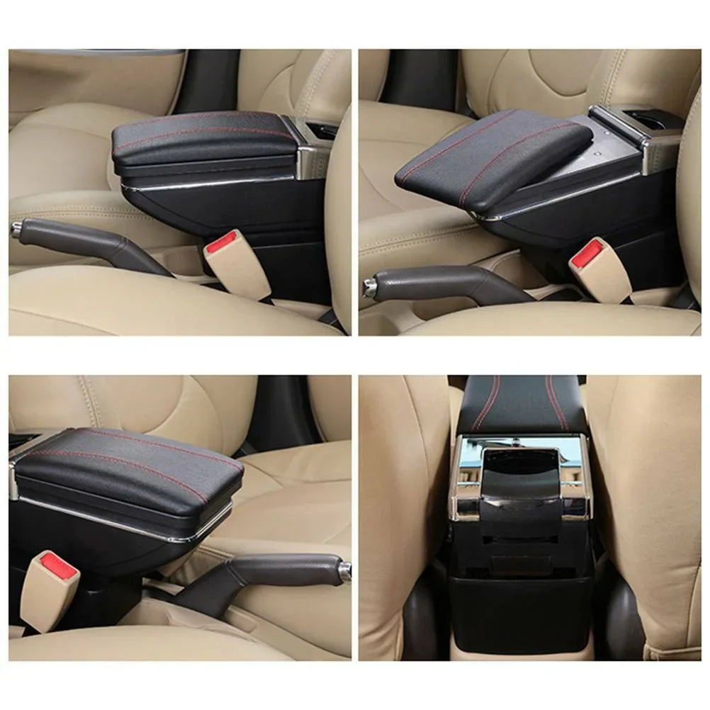 Central Console Compartment Armrest Fit Storage Jazz/ Black Box 2002-2008 Honda For