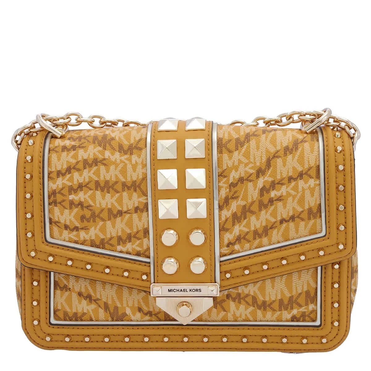 Michael Logo Animal Bag Print Large Kors Shoulder Soho Marigold